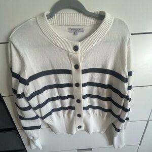 Angel Kiss Women's Button-Up Cardigan - Cream and Black